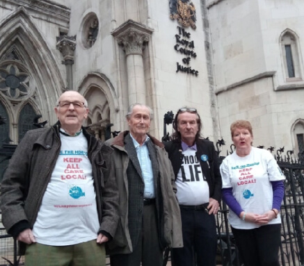 KTHG's legal team at the Royal Courts of Justice - left to right, Peter McLoughlin, Dr Peter Fisher, Keith Strangwood and Charlotte Bird